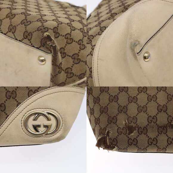 GUCCI GG Canvas Tote Bag Beige Gold - Picture 11 of 13